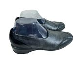 Munro  Walking Wedge Black Pebbled & Patent Leather Slip On Low Heeled Size 9 Photo 3