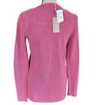 J. McLaughlin Size XS Callum Pink Open Knit V Neck Sweater Azalea Relaxed Ret$198 Photo 4