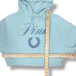 PINK - Victoria's Secret Pink‎ Victorias Secret Everyday Fleece Logo Cropped Hoodie Sweatshirt Blue Small Photo 9