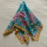 Blue and pink floral print bandana 0184 Photo 0