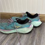Hoka  Womens Skyline Float X Hiking Running Shoe Blue Yellow Lavender Size 11 B Photo 4