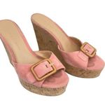 Veronica Beard Donata Suede Sandals Wedges in Pink Photo 3