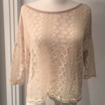 Delia's dELiA*s Beige Sheer Lace Top Photo 0