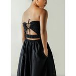 SUMMER AWAY Gaia Smocked Midi Dress Black Small Photo 1