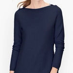 Talbots NWT Basket Weaver Knit Boat cotton blend sweater L Photo 0