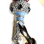Vintage Large Enamel And Rhinestones 'Lady Liberty' Torch Brooch/Pin Recast Red Photo 0