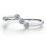 Boutique NEW 14k White Gold Genuine Certified Moissanite‎ Three Stone Ring Sz 6 Photo 0