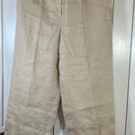 Talbots  Petites Irish Linen Beige Wide Leg Cropped‎ Pants Size 12 Career Office Photo 0