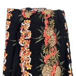 Hilo Hattie Vintage Tropical Print Wrap Midi Skirt Tie Waist size XL Pineapple Black Photo 3