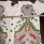 Cullinane Hand Knit Vtg 80s Sweater Floral Button Up VNeck 3d Women’s Sz MED Photo 6