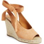 Joie Kael Suede Espadrille Open Toe Wedge Heels Tan EU 41/US 11 Photo 0