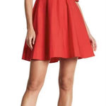 Derek Lam  10 CROSBY Cotton Poplin Red Dress Off Shoulder Mini Puff Sleeves 4 EUC Photo 0