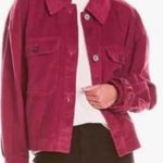 Avec Les Filles  Raspberry Corduroy Cropped Jacket Photo 0