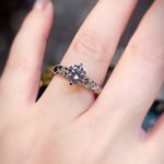 18K White Gold Plated Adjustable 1.5 CT CZ Diamond Wedding Ring for Women Photo 3