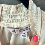 NWT Nanette Lepore Long Sleeve Blouse‎ Office, Going out, High Neck A27 White Size M Photo 5