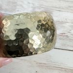 Vintage Bracelet Chunky Wide Hammered Pattern Gold Tone Photo 8