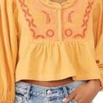 Free People  Embroidered Iggie Woven Crop Top Cairo Combo Photo 0