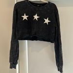 Like new Distressed mono b crop sweatshirt Black Photo 0
