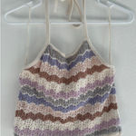 American Eagle Womens Size Medium Pastel Cropped‎ Crochet Halter Boho Beachy Purple Photo 0