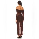 Lovers + Friends NWT  Fio size Large Anja Dujakovic Brown Mesh Long Sleeve Maxi Photo 2