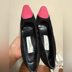 Pura Lopez Black and Pink Suede Heels size 9B Photo 3