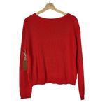 Rachel Roy Red Wide Round Neck Pocket Front Knit Sweater L Photo 1
