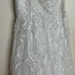 Mac Duggal EMBELLISHED ONE SHOULDER A LINE GOWN wedding pageant white dress 12 Photo 5