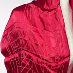 Frank Lloyd Wright MoMA Red Satin Burnout Scarf Silk Blend Rectangle Photo 1
