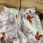 Rachel Roy  Womens 100% Linen Floral Wide Leg Pull On Cropped Pants Sz L Pockets Photo 2