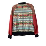 Southwestern Aztec Faux Suede Bomber Flight Jacket Womens Sz S Western Cowgirl Orange Photo 7