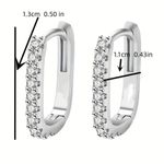 Zales 925 Sterling Silver Crystal Zirconia Edged Hoop Earrings for Daily Wear Photo 4