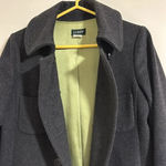 J.Crew  Vintage dark gray Wool Peacoat fall winter lime green lining button Photo 1