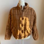Free People Dolman Jacket 100% Cotton Quilted Faded Oversized Brown Photo 2