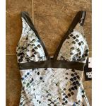 DKNY  Printed V-Neck Tankini Top Size Medium Photo 6