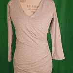Sundance ‎ Womens Vanessa Gray Faux Wrap V Neck Shirt Top Small Photo 0