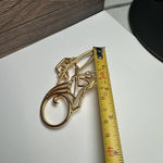 Signed JJ Lady Holding Clutch In A Hat Rhinestone Brooch Pin Gold Tone Large Photo 1