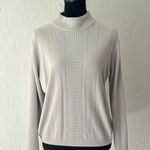 Cozy gray cable knit mock neck sweater Size M Photo 4