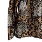 Vintage Lady Manhattan Leopard Animal Print Blouse Metallic Disco Size S Brown Photo 2