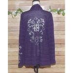 Absolutely Famous Purple Heathered Open Front Cardigan Sweater Size L Studded Photo 8