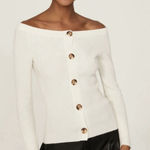 NAADAM Off The Shoulder Cardigan Cream Colored Size Small Photo 0