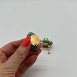 Joan Rivers Vintage Cluster Earrings Faux Turquoise Bead Gold Clip On Photo 4