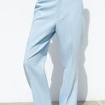 ZARA Ara pants high waisted straight wide leg baby blue suit  Photo 1