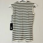 Rondina Women’s Sleeveless Striped Tank Top Grey Off White Size XS NWT Gray Photo 8