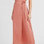 EXPRESS Satin Puff Sleeve Belted Wrap Maxi Dress NWT Photo 0