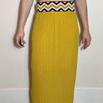 Lucy & Laurel Yellow Pleated Semi Sheer Boho Maxi Skirt Size Medium Photo 0