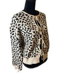 Sunday Edition Leopard Print Tie Front Cardigan Size L Coquette Bow Knit Tan Size L Photo 5