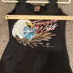 Vintage 90s American Forever Wild Biker Harley Eagle Lace Trimmed Tank Black Size M Photo 4