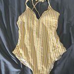 Jessica Simpson Striped One Piece Bathing Suit Photo 0