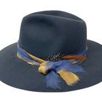 Lovely Bird Montana grey blue fedora wool hat sz M Gray Photo 0