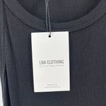 LNA CLOTHING Dress SZ Large Rilynn Rib Racer Black Midi NWT Stretch Cutout Back Photo 4